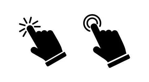 Hand click icon vector. clicking finger icon. pointer icon Illustrazione stock