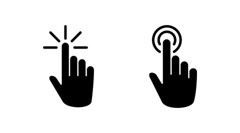 Hand click icon vector. clicking finger icon. pointer icon Illustrazione stock