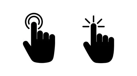 Hand click icon vector. clicking finger icon. pointer icon Illustrazione stock