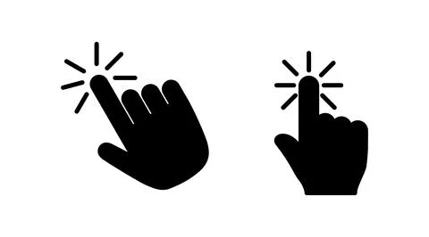 Hand click icon vector. clicking finger icon. pointer icon Illustrazione stock