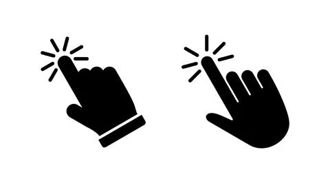 Hand click icon vector. clicking finger icon. pointer icon Illustrazione stock