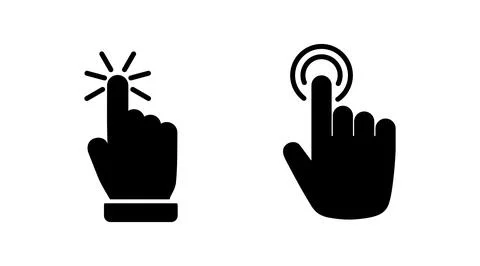Hand click icon vector. clicking finger icon. pointer icon Illustrazione stock