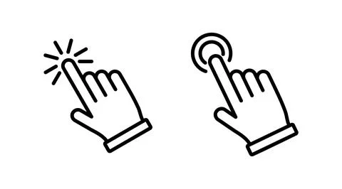 Hand click icon vector. clicking finger icon. pointer icon Illustrazione stock
