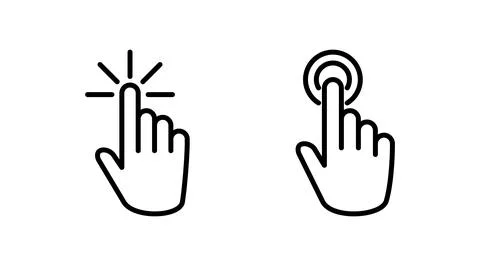 Hand click icon vector. clicking finger icon. pointer icon Illustrazione stock