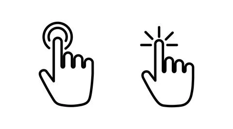 Hand click icon vector. clicking finger icon. pointer icon Illustrazione stock