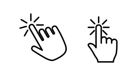Hand click icon vector. clicking finger icon. pointer icon イラスト素材