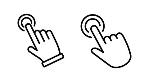 Hand click icon vector. clicking finger icon. pointer icon Illustrazione stock