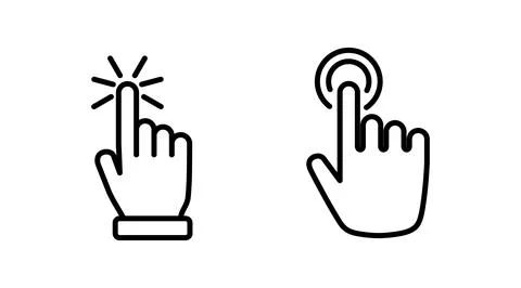 Hand click icon vector. clicking finger icon. pointer icon Illustrazione stock