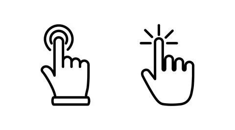 Hand click icon vector. clicking finger icon. pointer icon 스톡 일러스트