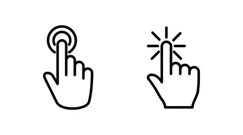 Hand click icon vector. clicking finger icon. pointer icon Illustrazione stock