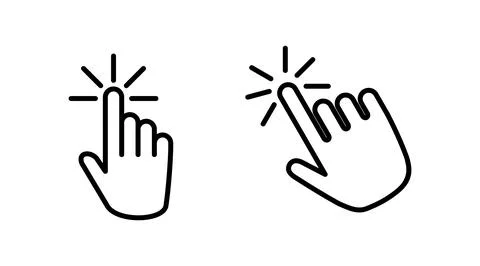 Hand click icon vector. clicking finger icon. pointer icon Illustrazione stock