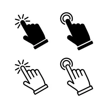 Hand click icon vector. clicking finger icon. pointer icon Illustrazione stock