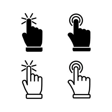 Hand click icon vector. clicking finger icon. pointer icon 스톡 일러스트