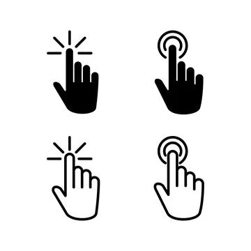Hand click icon vector. clicking finger icon. pointer icon Stock Illustration