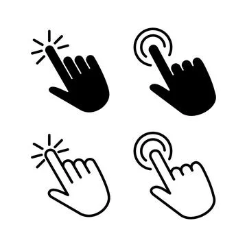 Hand click icon vector. clicking finger icon. pointer icon Illustrazione stock