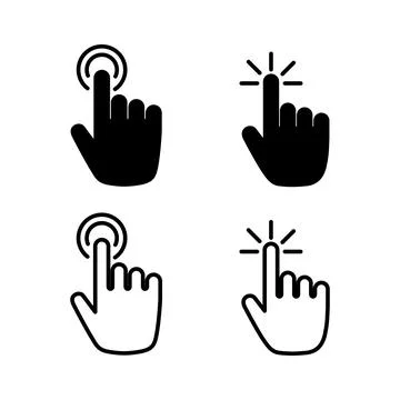 Hand click icon vector. clicking finger icon. pointer icon Stock Illustration