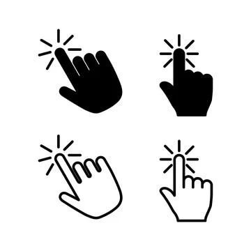 Hand click icon vector. clicking finger icon. pointer icon Illustrazione stock