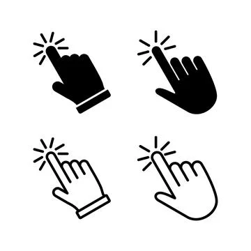 Hand click icon vector. clicking finger icon. pointer icon 스톡 일러스트