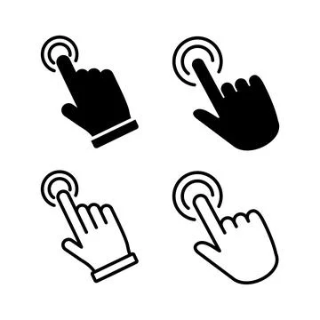 Hand click icon vector. clicking finger icon. pointer icon 스톡 일러스트