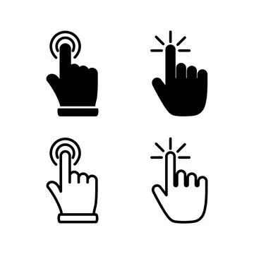 Hand click icon vector. clicking finger icon. pointer icon Stock Illustration