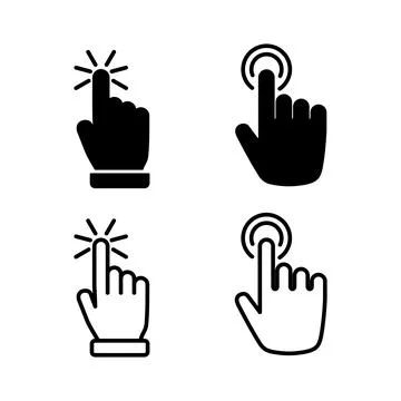 Hand click icon vector. clicking finger icon. pointer icon Stock Illustration