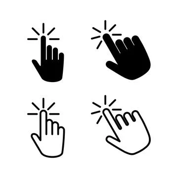 Hand click icon vector. clicking finger icon. pointer icon Illustrazione stock
