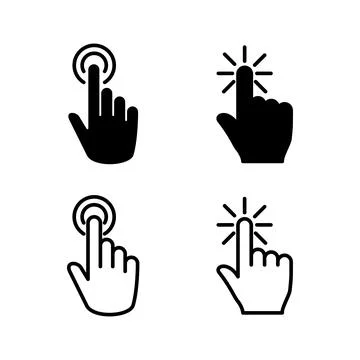 Hand click icon vector. clicking finger icon. pointer icon Stock Illustration