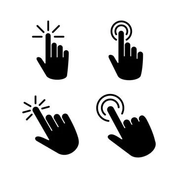 Hand click icon vector. clicking finger icon. pointer icon Illustrazione stock