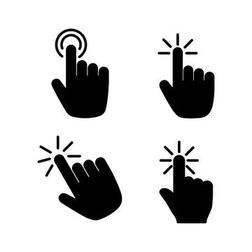Hand click icon vector. clicking finger icon. pointer icon 스톡 일러스트