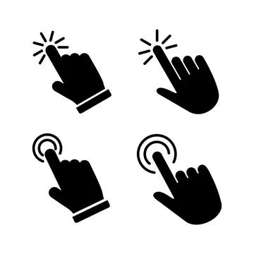Hand click icon vector. clicking finger icon. pointer icon Illustrazione stock