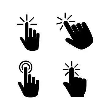 Hand click icon vector. clicking finger icon. pointer icon Illustrazione stock