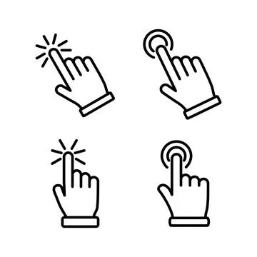 Hand click icon vector. clicking finger icon. pointer icon 스톡 일러스트