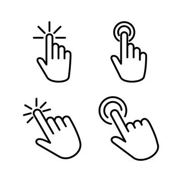 Hand click icon vector. clicking finger icon. pointer icon Illustrazione stock