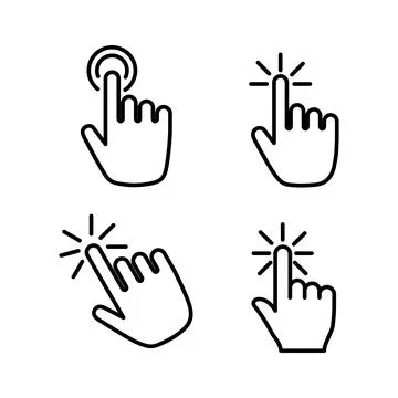 Hand click icon vector. clicking finger icon. pointer icon 스톡 일러스트