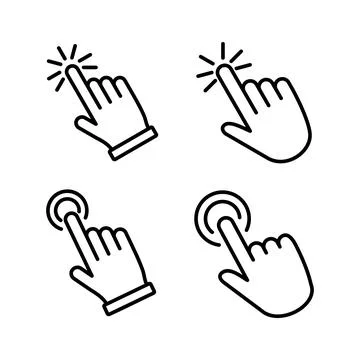 Hand click icon vector. clicking finger icon. pointer icon Illustrazione stock