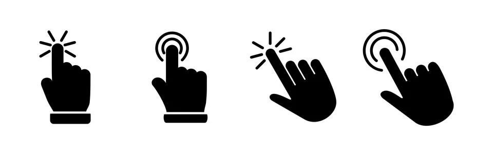 Hand click icon vector. clicking finger icon. pointer icon イラスト素材