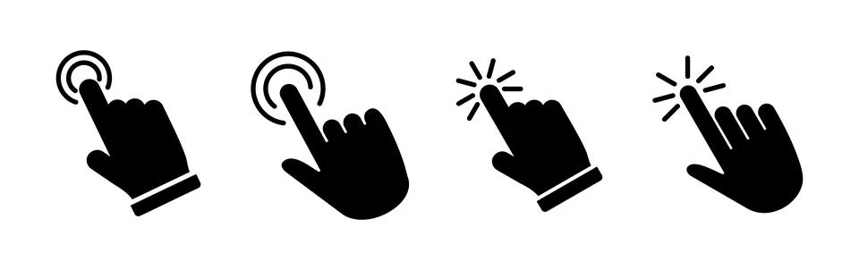Hand click icon vector. clicking finger icon. pointer icon 스톡 일러스트