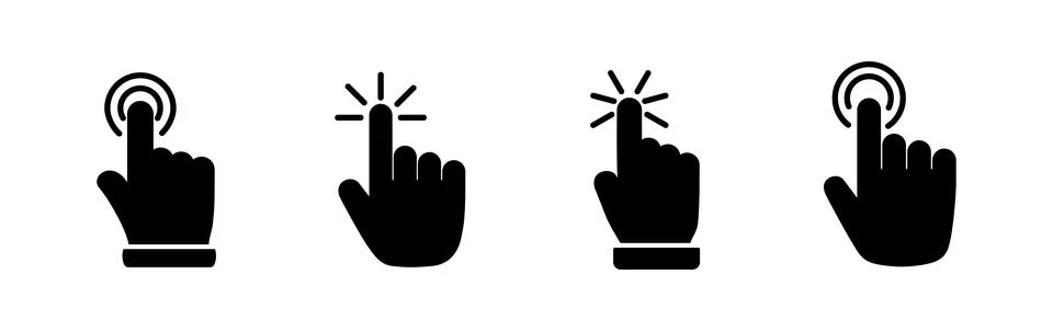 Hand click icon vector. clicking finger icon. pointer icon 库存插图