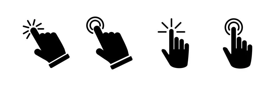 Hand click icon vector. clicking finger icon. pointer icon Illustrazione stock