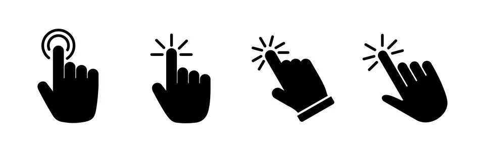 Hand click icon vector. clicking finger icon. pointer icon Illustrazione stock
