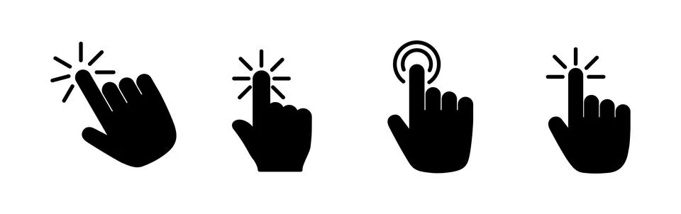 Hand click icon vector. clicking finger icon. pointer icon 스톡 일러스트