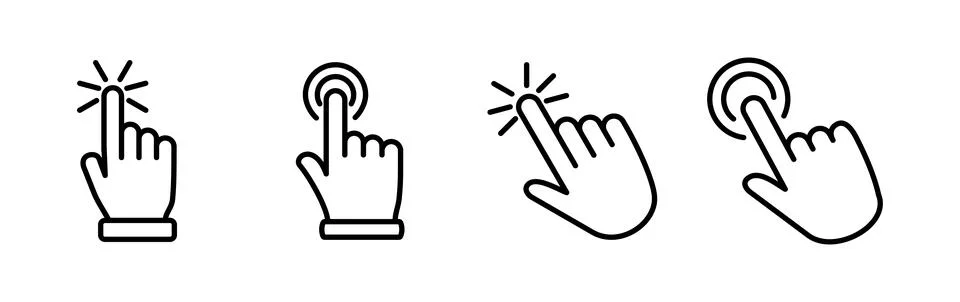 Hand click icon vector. clicking finger icon. pointer icon Stock Illustration