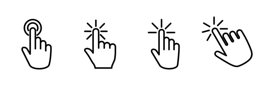 Hand click icon vector. clicking finger icon. pointer icon 스톡 일러스트