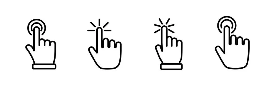 Hand click icon vector. clicking finger icon. pointer icon イラスト素材