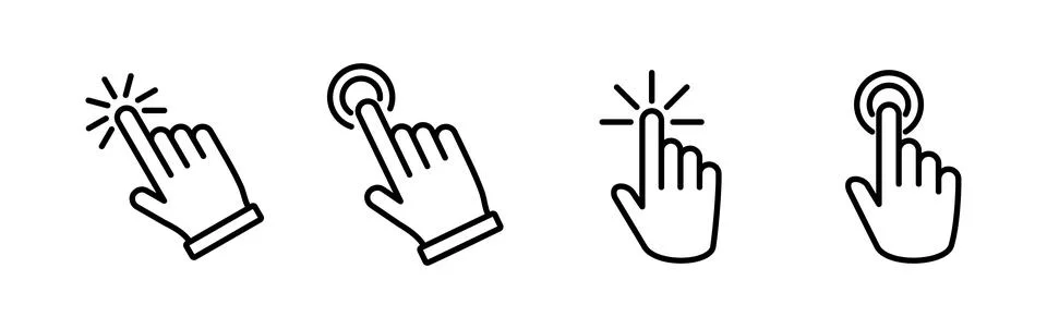 Hand click icon vector. clicking finger icon. pointer icon Stock Illustration