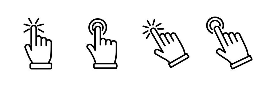Hand click icon vector. clicking finger icon. pointer icon 스톡 일러스트