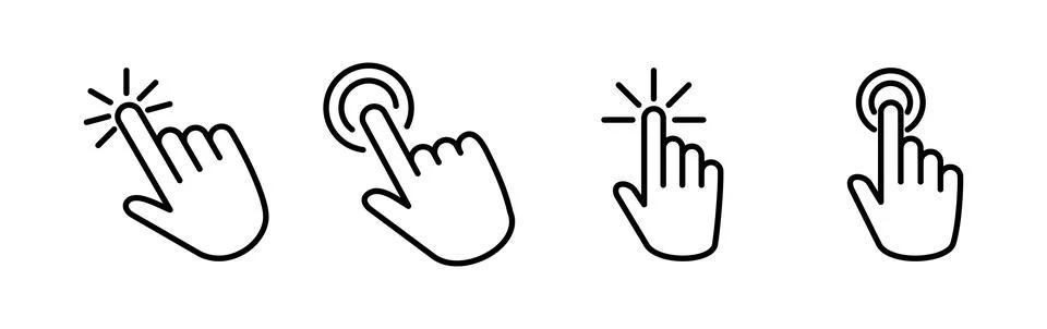Hand click icon vector. clicking finger icon. pointer icon 스톡 일러스트