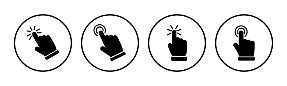 Hand click icon vector. clicking finger icon. pointer icon 스톡 일러스트