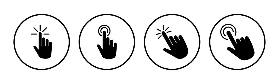 Hand click icon vector. clicking finger icon. pointer icon Illustrazione stock