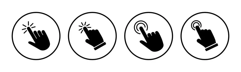 Hand click icon vector. clicking finger icon. pointer icon Illustrazione stock
